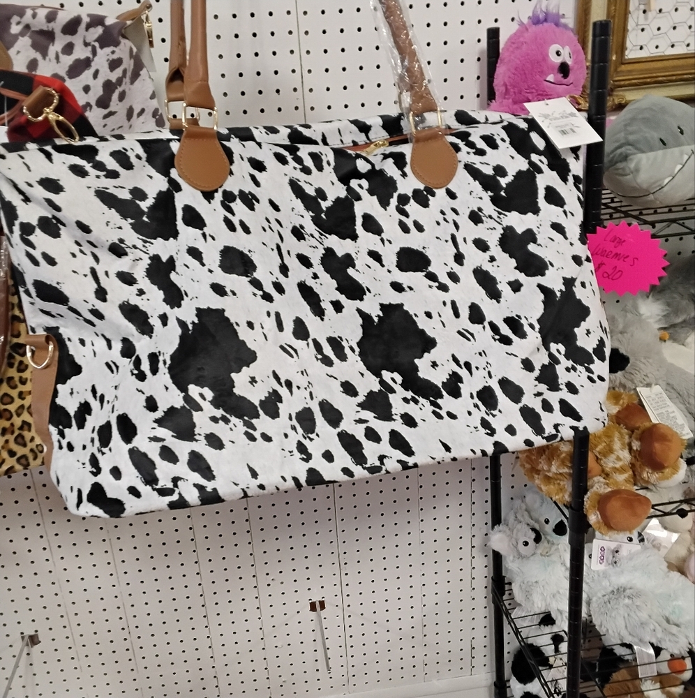 Cow Print Weekender Overnight Bag